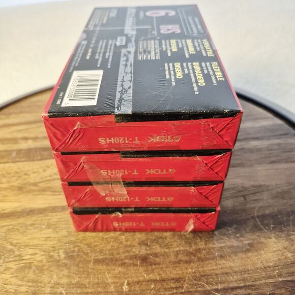 TDK HS Premium Quality T-120 lot of 4 Blank VHS Tapes Brand New Unopened Sealed - Picture 5 of 6